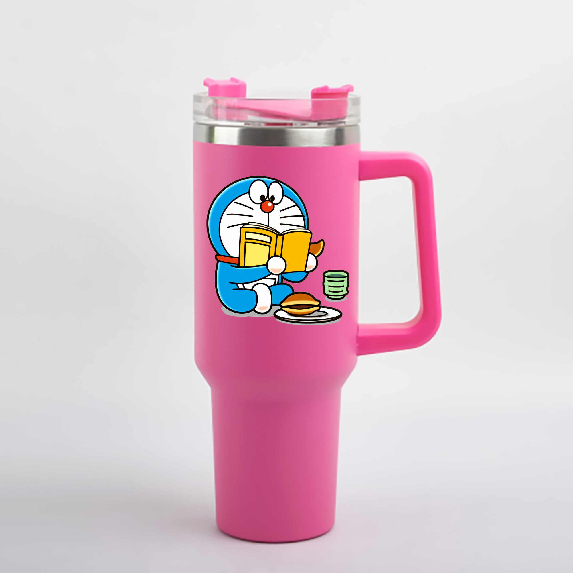 （画像用） ドラえもん Doraemon 1200mL車用タンブラー - クリスタルステッカー（プラスチックストロー付き）